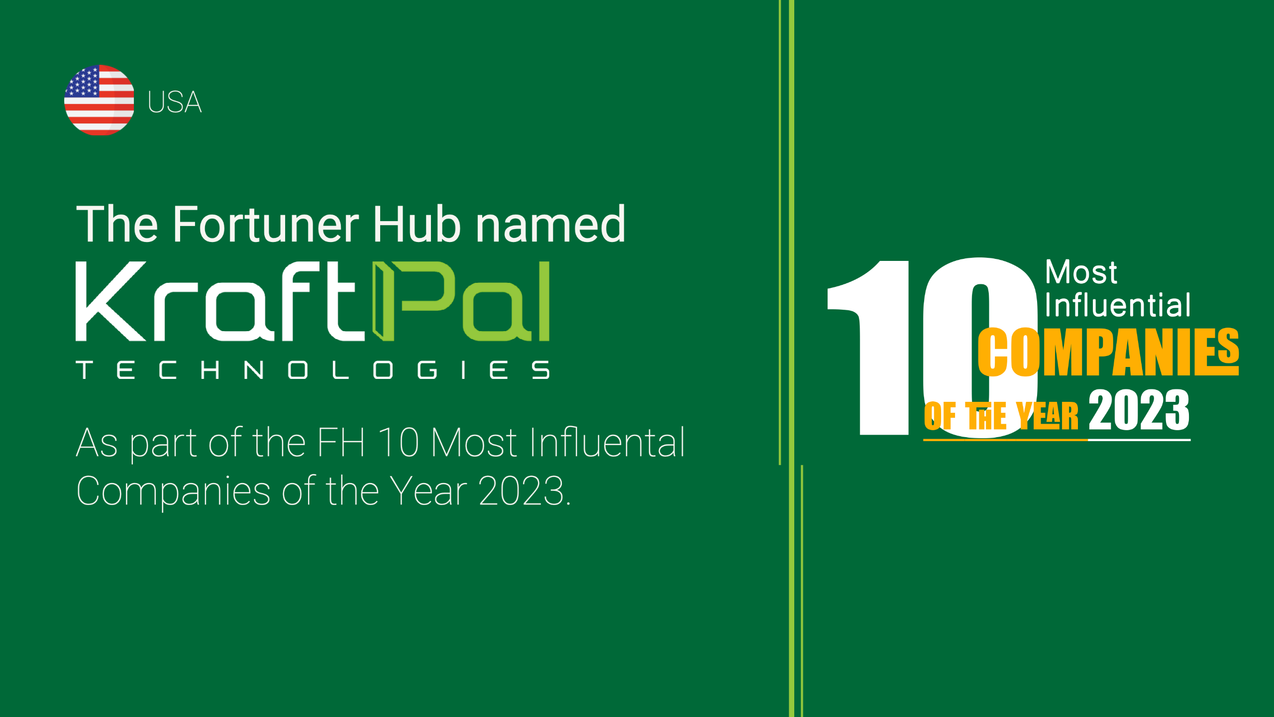Fortuner Hub Recognizes KraftPal Technologies as One of the Top 10 Most Influential Companies Worldwide in 2023